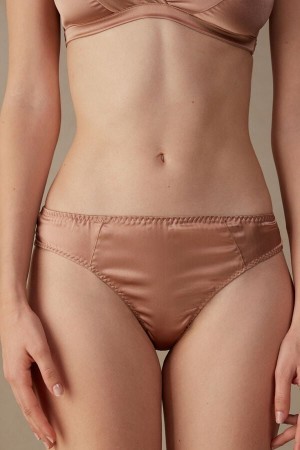 Intimissimi Silk Cheeky Briefs Natural | DKCVG44823